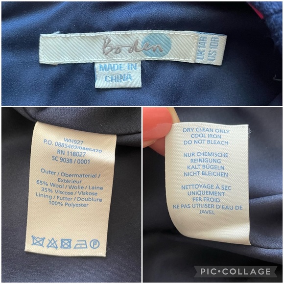 Boden Panel Patsy Colorblock Short Casual Wool Blend Dress size 10 - Picture 12 of 13